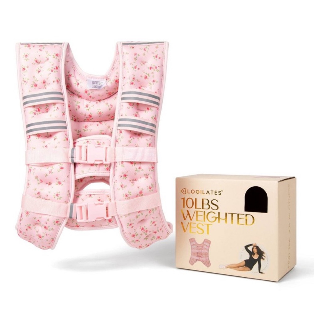 BLOGILATES NWT 10 Pound Weighted Vest -Pink Floral